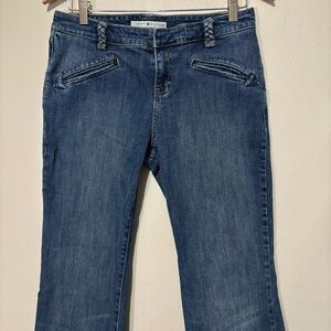 Vintage Bootcut Flare Jeans Size 10 Mid Rise Braided Detail Tommy Hilfiger
